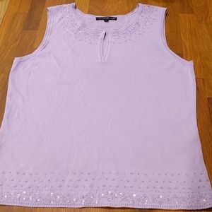 Sequined tank, lavender, size L